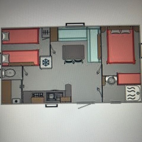 MOBILHOME 5 personas - Troumouse 2 habitaciones TV LV Terraza semicubierta