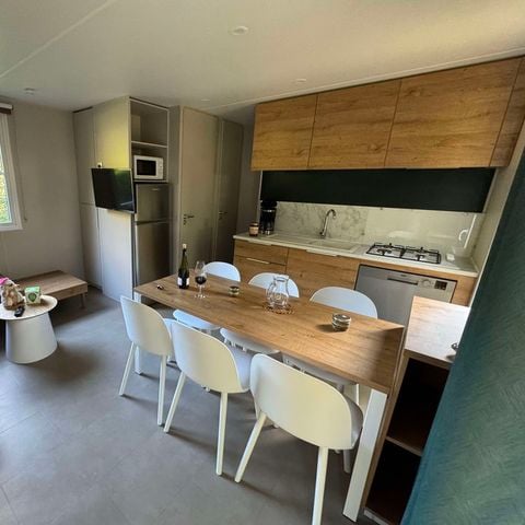 Stacaravan 6 personen - Gloriette 3 slaapkamers TV LV Halfoverdekt terras