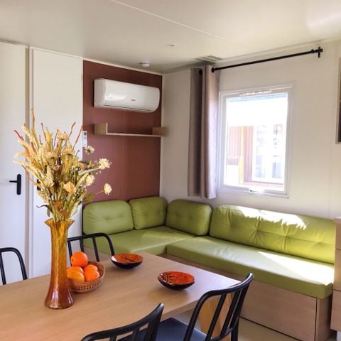 MOBILHOME 6 personnes - Top Espace premium 32m², 3 chambres, terrasse couverte 15m² + TV + Lave vaisselle + climatisation