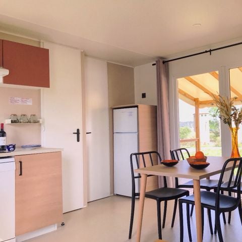 Mobile home 6 persons - Top Espace premium 32m², 3 bedrooms, covered terrace 15m² + TV + dishwasher + air conditioning
