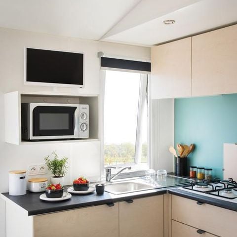 MOBILHOME 4 personas - Hawaii 21.70m², 2 dormitorios, aire acondicionado + terraza cubierta 11m². A estrenar