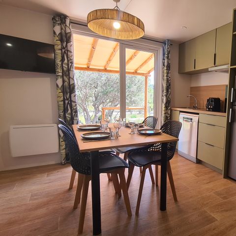 Casa mobile 4 persone - XXL premium 35 m² - 2 bagni - 2 camere - Da letto - TV - Lavastoviglie - Aria condizionata - Wi-Fi