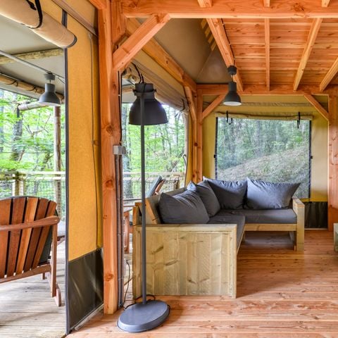 Tenda in tela e legno 6 persone - Lodge Premium Safari 3 Camere 6 Persone