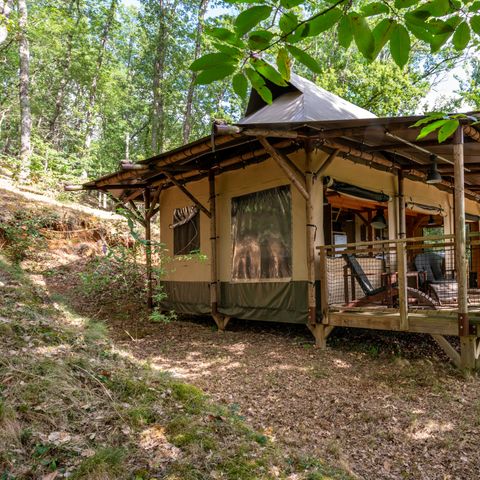 Tienda de lona y madera 6 personas - Lodge Premium Safari 3 Habitaciones 6 Personas