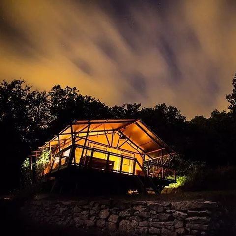 Tienda de lona y madera 5 personas - Lodge Safari Wood 3 Habitaciones 5 Personas