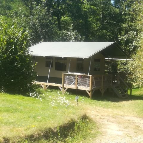 Safarizelt 5 Personen - Zelt SAFARI LODGE NATURE 42m²/ 2 Zimmer - überdachte Terrasse (ohne eigene Sanitäranlagen)