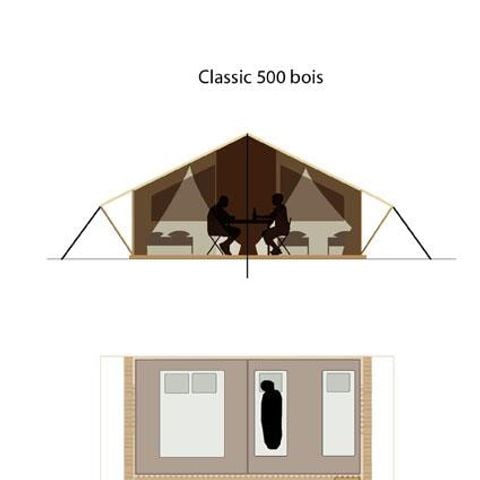Safarizelt 5 personen - COTTON LODGE NATURE 25m² / 2 Zimmer - überdachte Terrasse (ohne eigene Sanitäranlagen)