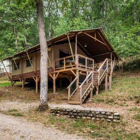 SAFARITENT 6 personen - Wood Lodge XL Tent 4 Kamers 6 Personen
