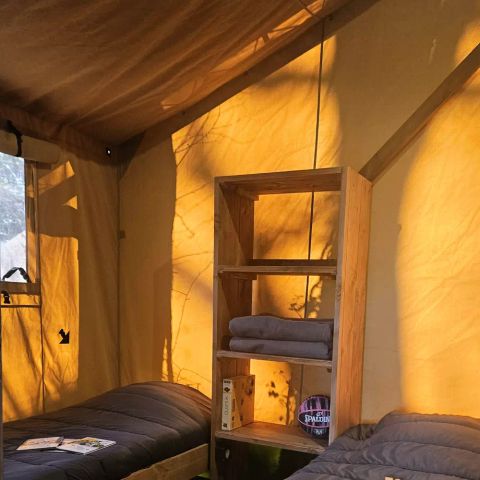 Tente en toile et en bois 6 personnes - Wood Lodge XL 4 Pièces 6 Personnes