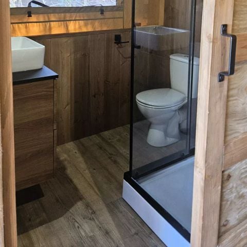 Canvas and wooden tent 6 persons - Wood Lodge XL 4 Rooms 6 People