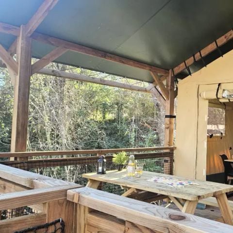 Tente en toile et en bois 6 personnes - Wood Lodge XL 4 Pièces 6 Personnes