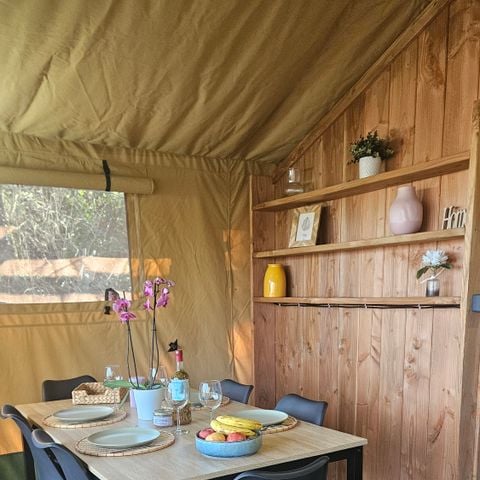 Lodge 4 personen - Zelt SAFARI LODGE NATURE SANDERS 2 Schlafzimmer - überdachte Terrasse (kein eigenes Bad)