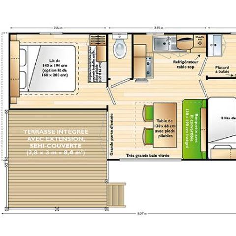 Mobile home 4 persons - Essential 2-bedroom mobile home