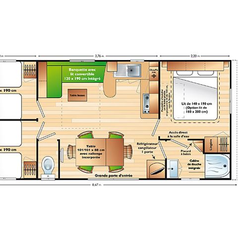 Mobile home 6 persons - 3-bedroom Tribu