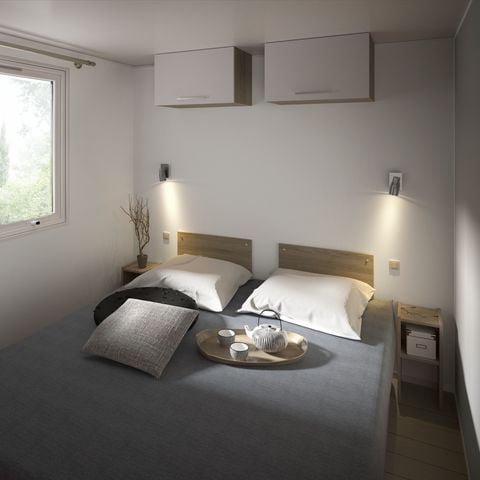 MOBILHOME 4 personas - Paquete PREMIUM - Casa móvil o chalet de 2 habitaciones = ropa de cama + toallas + limpieza