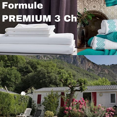 MOBILHOME 6 personas - Paquete PREMIUM - Mobil-home 3 habitaciones = ropa de cama + toallas + limpieza