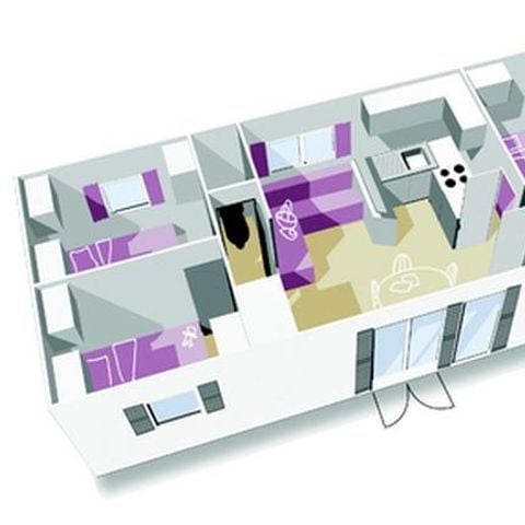 Bungalow 6 personen - Mobilheim Gavarnie 3 Zimmer