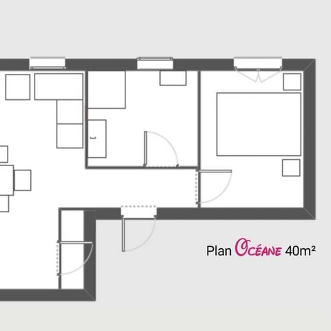 Apartement 4 Personen - 2-Zimmer-Wohnung 40m² - Dusche - TV - Klimaanlage