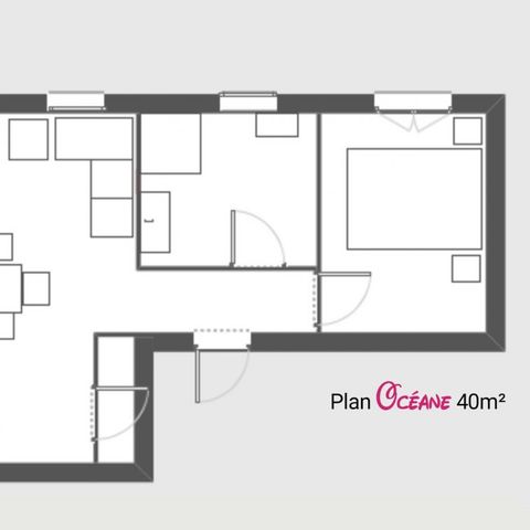 Wohnung 4 personen - 2-Zimmer-Wohnung 40m² - Dusche - TV - Klimaanlage