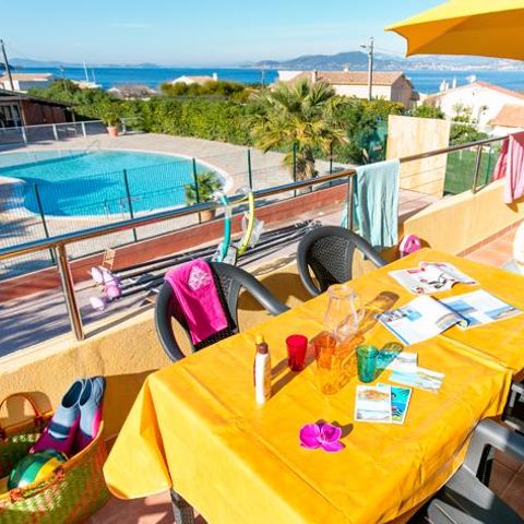 Wohnung 4 personen - 3-Zimmer-Wohnung Mezzanine 45m² - 2 Schlafzimmer - Klimaanlage und TV - Meer- und Poolblick