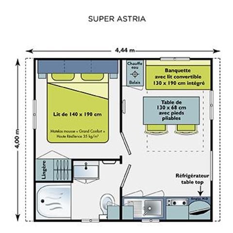Mobile home 2 persons - MYRTILLE