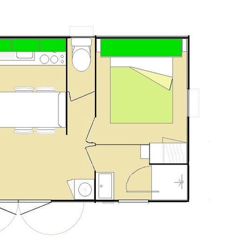 Mobilheim 4 Personen - zentrale Inselküche Nr. 44