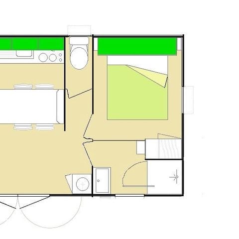 MOBILHOME 4 personas - isla central cocina n°44