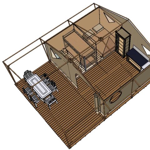 Tente en toile et en bois 5 personnes - Lodge Canada