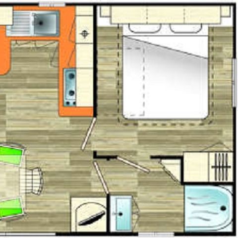 Casa mobile 6 persone - Con - 3 camere - Da letto Argent - SUPER CORDELIA
