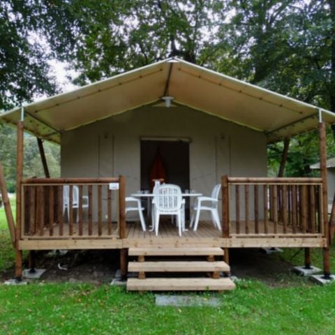 Tente en toile et en bois 5 personnes - Wood Lodge