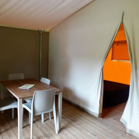 Tente en toile et en bois 5 personnes - Wood Lodge