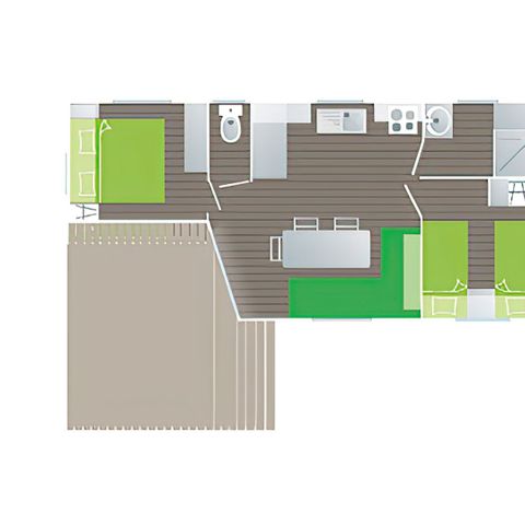 Mobile home 4 persons - 2-bedroom Argent - Trigano
