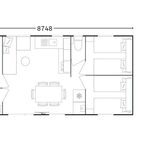 CASA MOBILE 6 persone - Mobile CANNELLE con 3 camere da letto e aria condizionata (33m²)