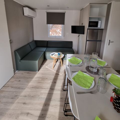 Mobile home 6 persons - CONFORT PLUS 3 bedrooms 8.81mx4m (33m²) + air conditioning + dishwasher + terrace + tv
