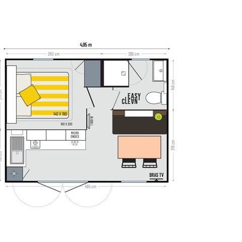 Mobile home 2 persons - OHARA 1 bedroom 5x4m ( 20m²) - Air conditioning