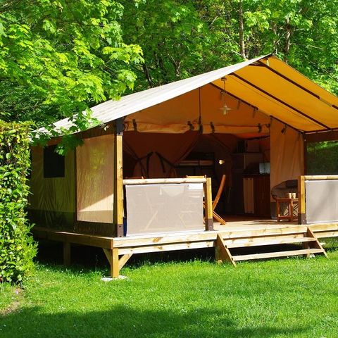 Tent van canvas en hout 5 personen - Lodge