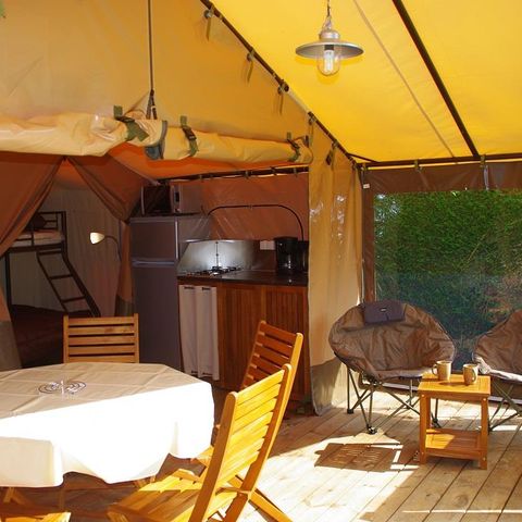 Tent van canvas en hout 5 personen - Lodge