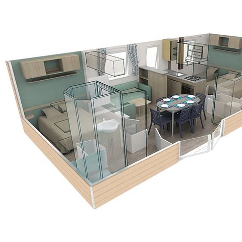 CASA MOBILE 6 persone - aria condizionata con 3 camere da letto