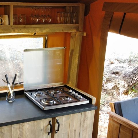 CANVAS AND WOOD TENT 5 people - Eco-Lodge SAVANE