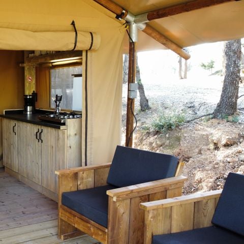 CANVAS AND WOOD TENT 5 people - Eco-Lodge SAVANE
