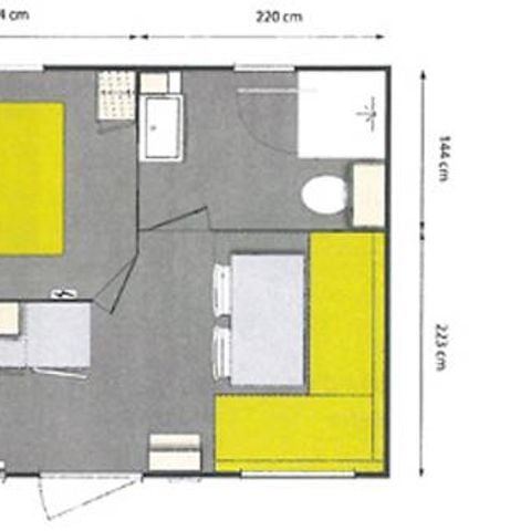 Mobile home 2 persons - Comfort Mobile-home 18m² - 1 Bedroom + TV + Air conditioning 2 pers