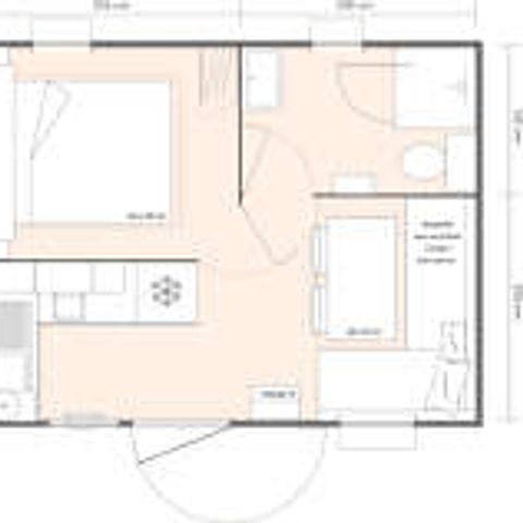 Mobilheim 5 Personen - Mobilheim Komfort 28m² - 2 Zimmer 5 Personen + TV + Klimaanlage 5 Pers.