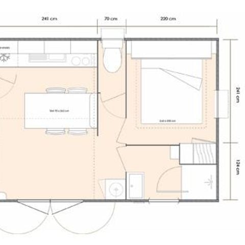 Mobile home 4 persons - Mobile-home Premium 28m² - 2 bedrooms - TV + air conditioning + dishwasher 4 people