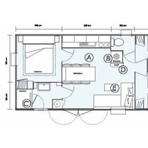 Mobile home 6 persons - Mobile home Premium 30m² - 3 bedrooms - TV + air conditioning + dishwasher or washing machine 6 pers