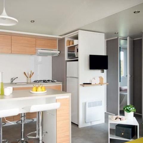 Mobile home 6 persons - Mobile home Premium 30m² - 3 bedrooms - TV + air conditioning + dishwasher or washing machine 6 pers