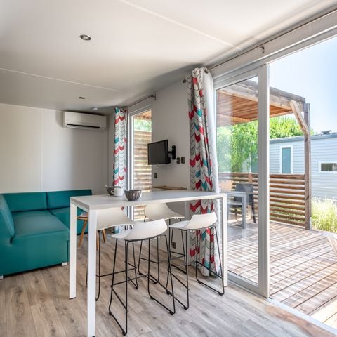 MOBILE HOME 4 people - Mobile home Premium Plus 31m2 - 2 bedrooms +TV+Clim+Draps+Towels+Beds made+Cleaning included 4 pers