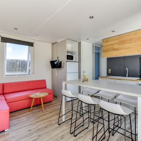 MOBILHOME 6 personas - Mobil Home Premium Plus 33m²- 3 habitaciones +TV+Clim+Draps+Toallas+Camas hechas+Limpieza final incluida 6 pers