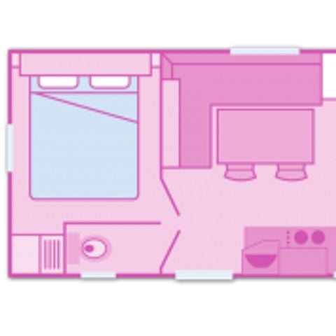 Stacaravan 4 personen - Klassieke - 22-24m² - 2 kamers