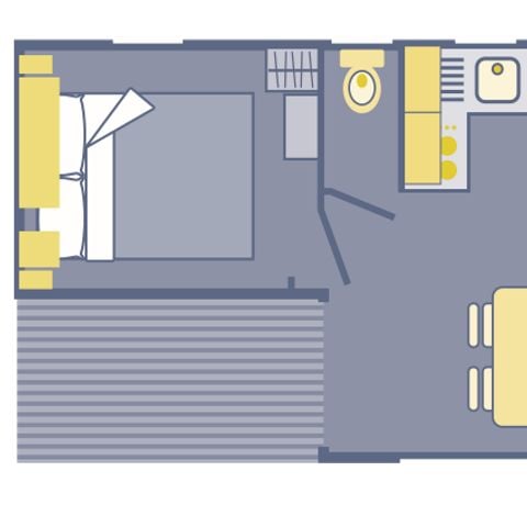 BUNGALOW 4 personnes - Loggia - 25m² - 2 chambres - climatisé