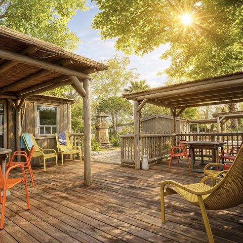 Stacaravan 4 personen - Eco-cabin 24m² - airconditioning - 2 kamers